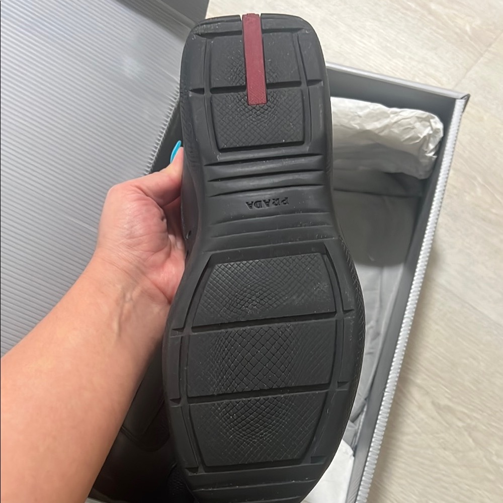 Prada Men's Black Leather Sneakers - Picture 5 of 5